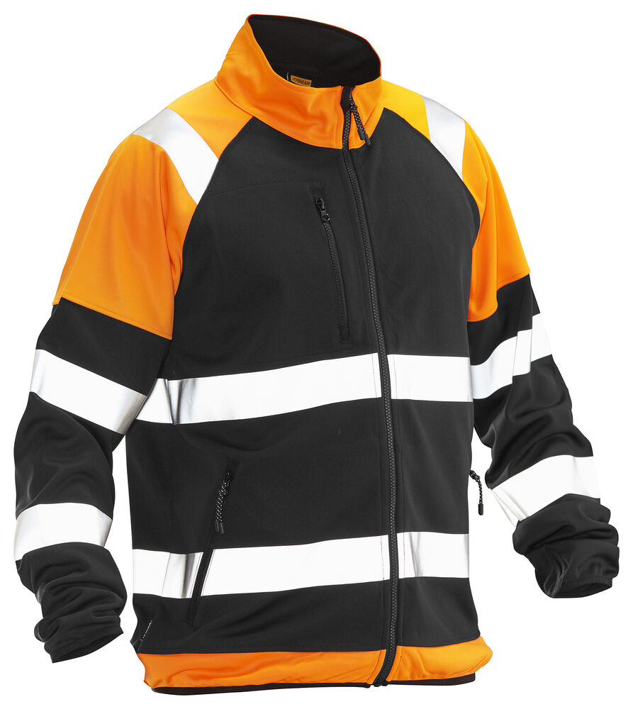 5127 Softshelljacka Light Varsel Svart/Orange