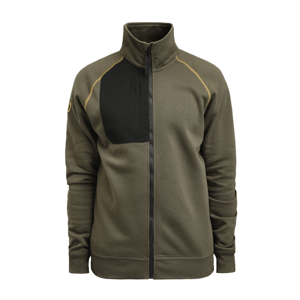 5141 Sweatshirt Hel-Zip Olivgrön