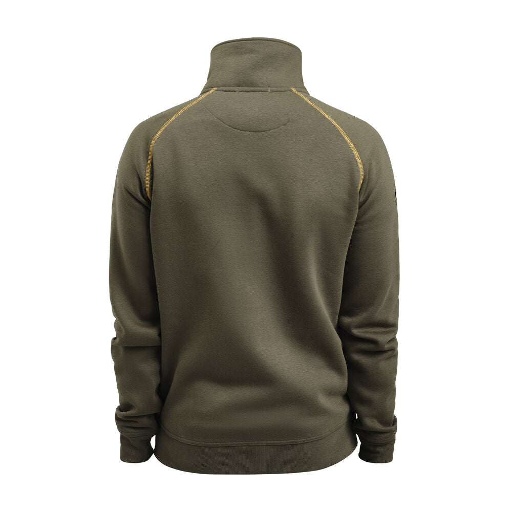 5141 Sweatshirt Hel-Zip Olivgrön