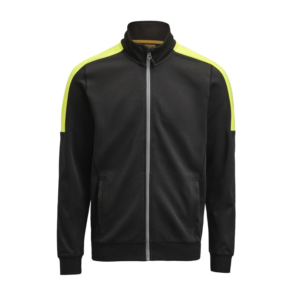 5403 Sweatshirt Hel-Zip Svart/Gul