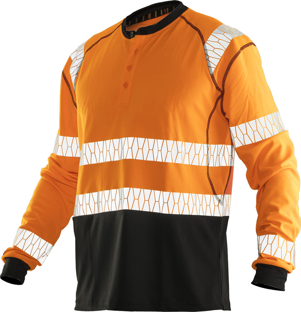 5598 T-shirt Långärmad UV-Pro Varsel Orange/Svart