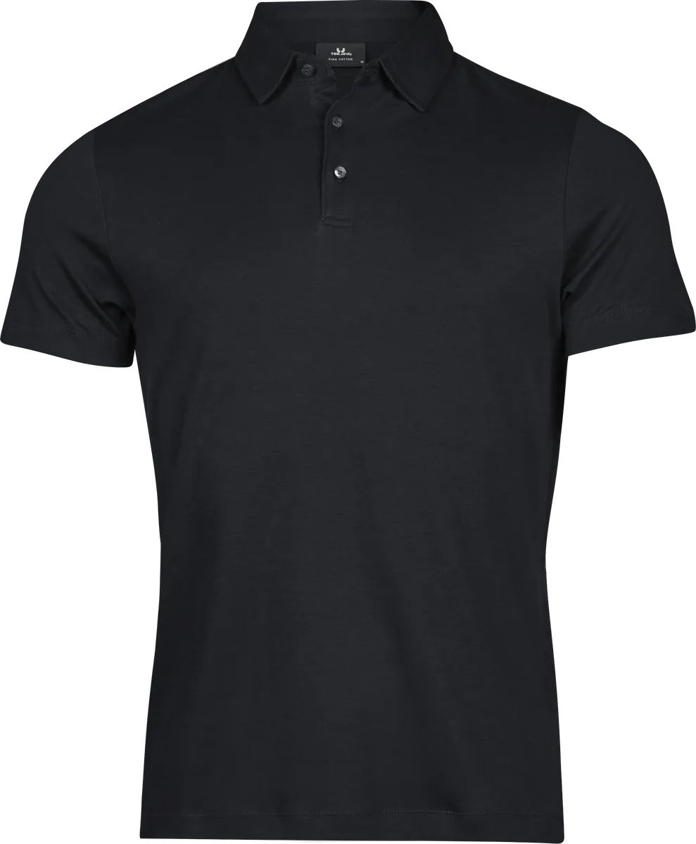 Pima Cotton Polo, piké för herrar Svart