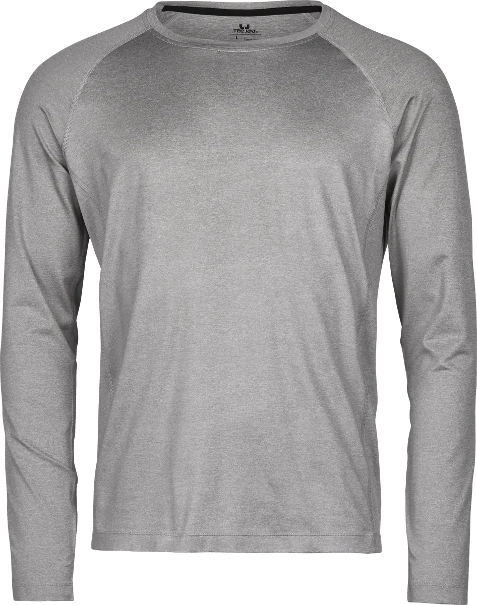 Long Sleeve CoolDry Tee, långärmad t-shirt för herrar Grå melange