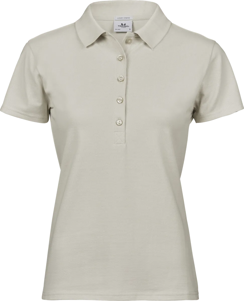 Luxury Stretch Polo, piké för damer Cement