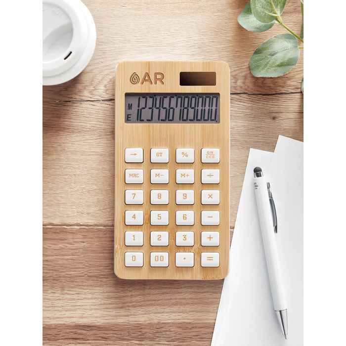 12-siffrig bambu miniräknare Calcubim Trä