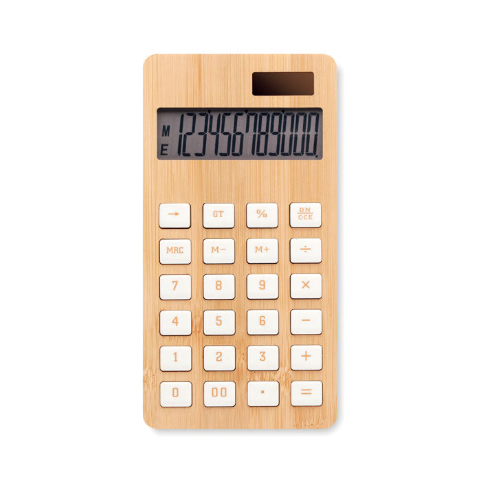 12-siffrig bambu miniräknare Calcubim Trä