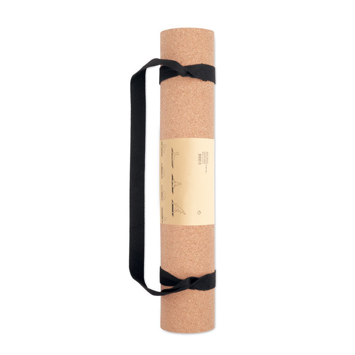 Yogamatta med kork Savasana Beige